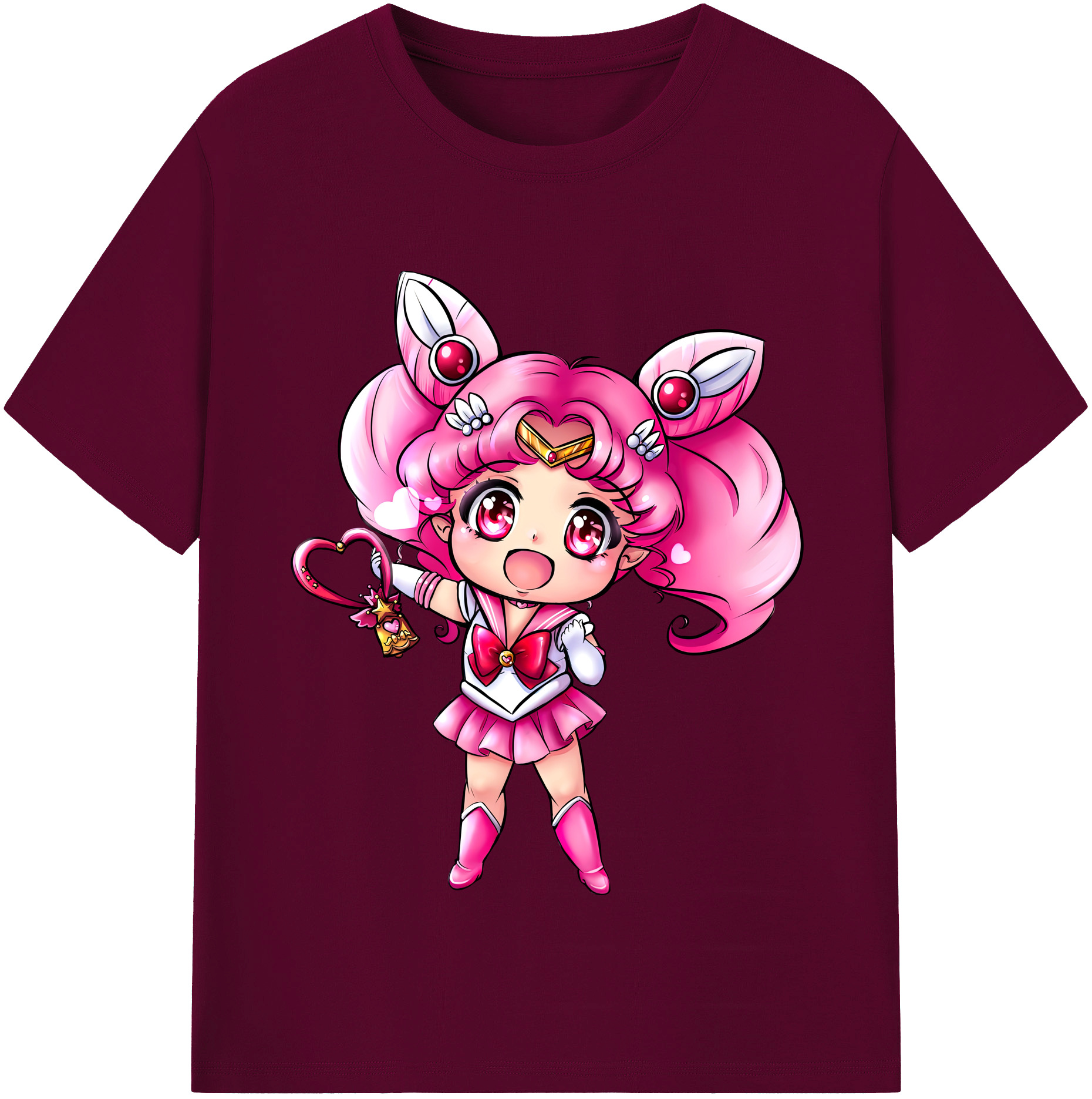 （画像用） 美少女戦士セーラームーン ちびうさ Sailor Moon Chibiusa Tsukino Usagi Small Lady Serenity レディースカジュアルプリントTシャツ（綿100％）